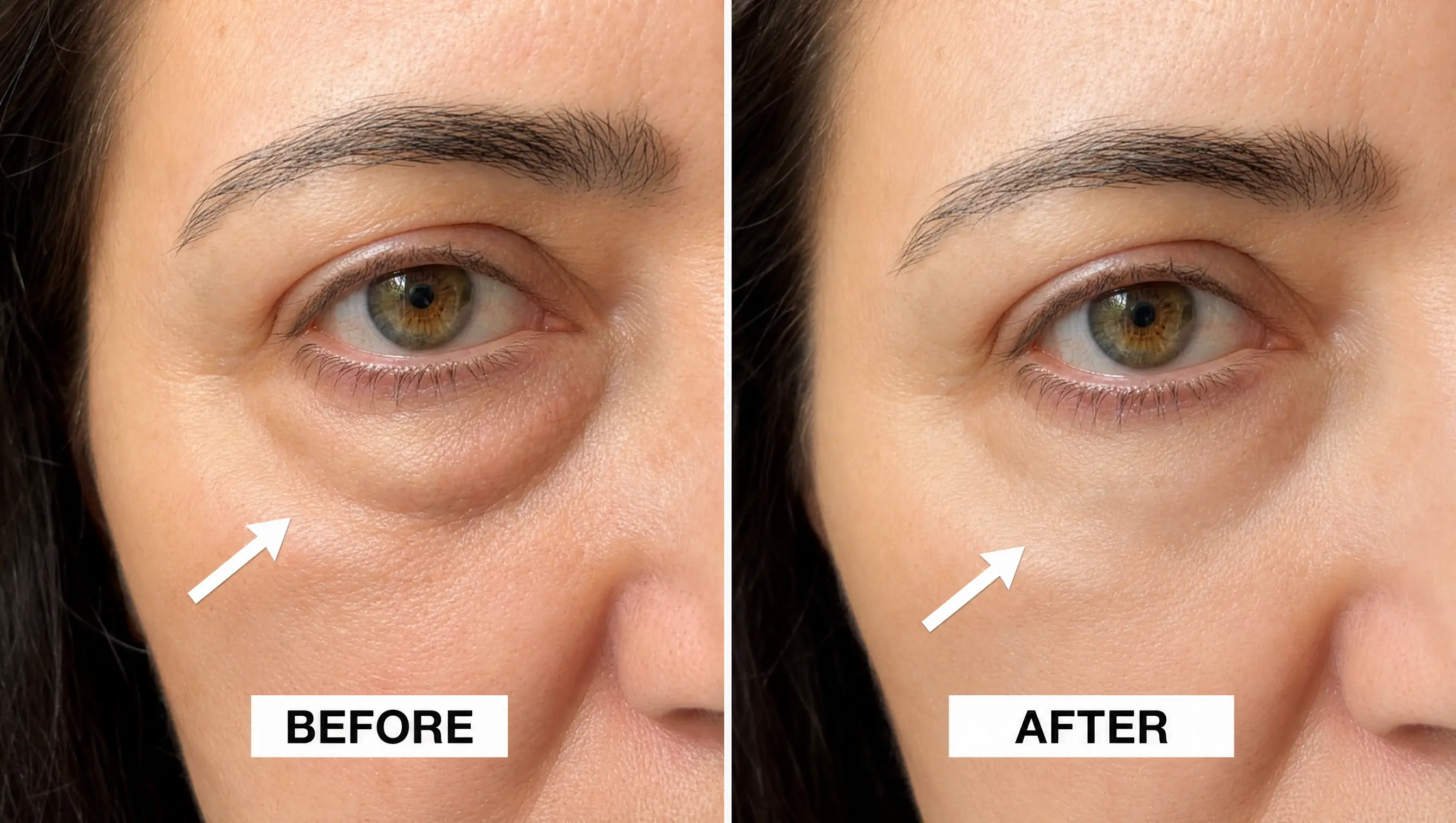 Puffy eyes before and after