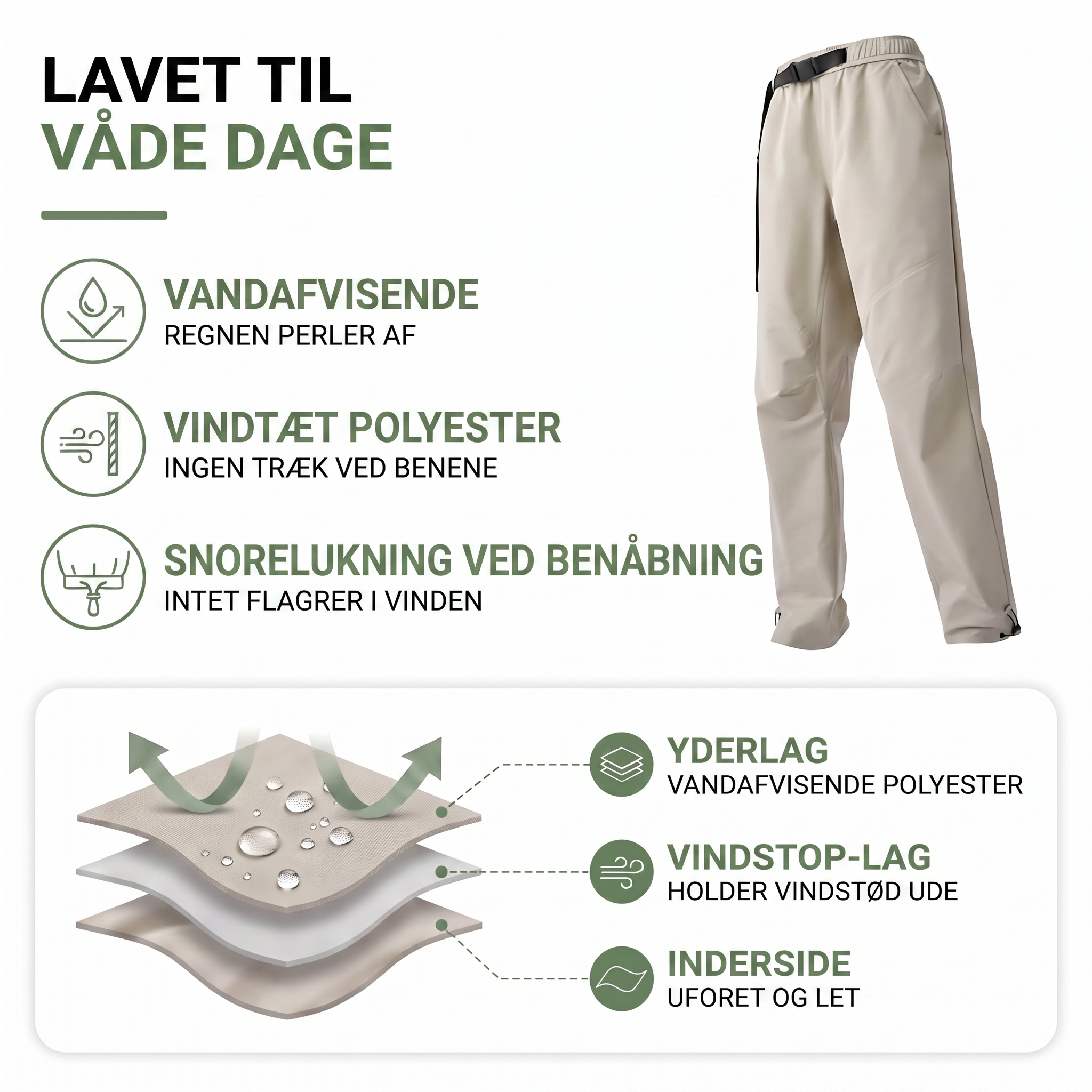 Vandrebukser dame i vandafvisende polyester