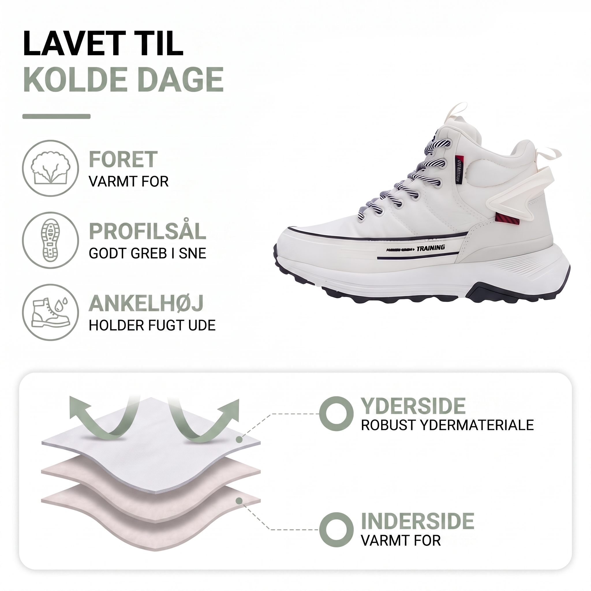 Vinterstøvler dame – sneakerlook med skridsikker sål