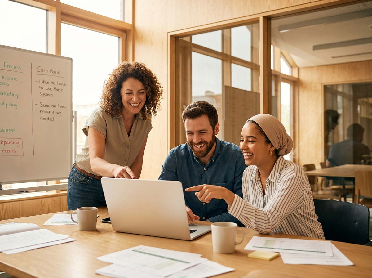 Equipo trabajando, sistemas y crecimiento