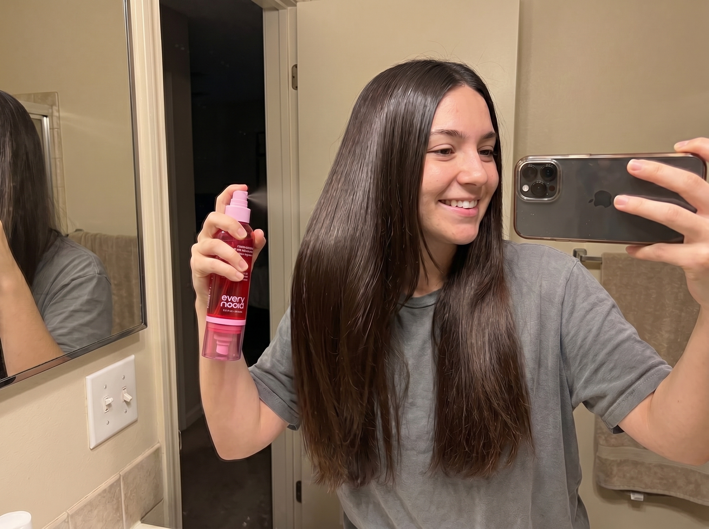 Healthy hair after switching to EveryMood — smooth, shiny, nourished