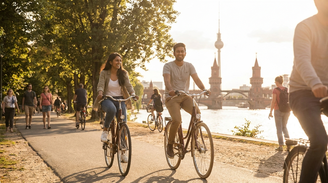 Cycling Berlin Spree