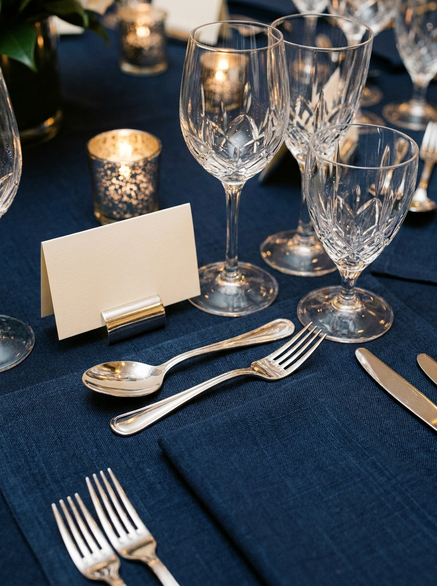 Corporate gala place setting detail