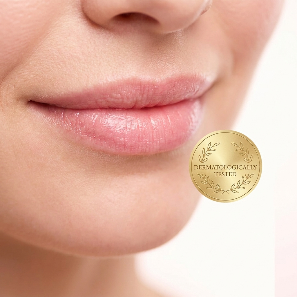 Smooth hydrated lips, dermatologically tested