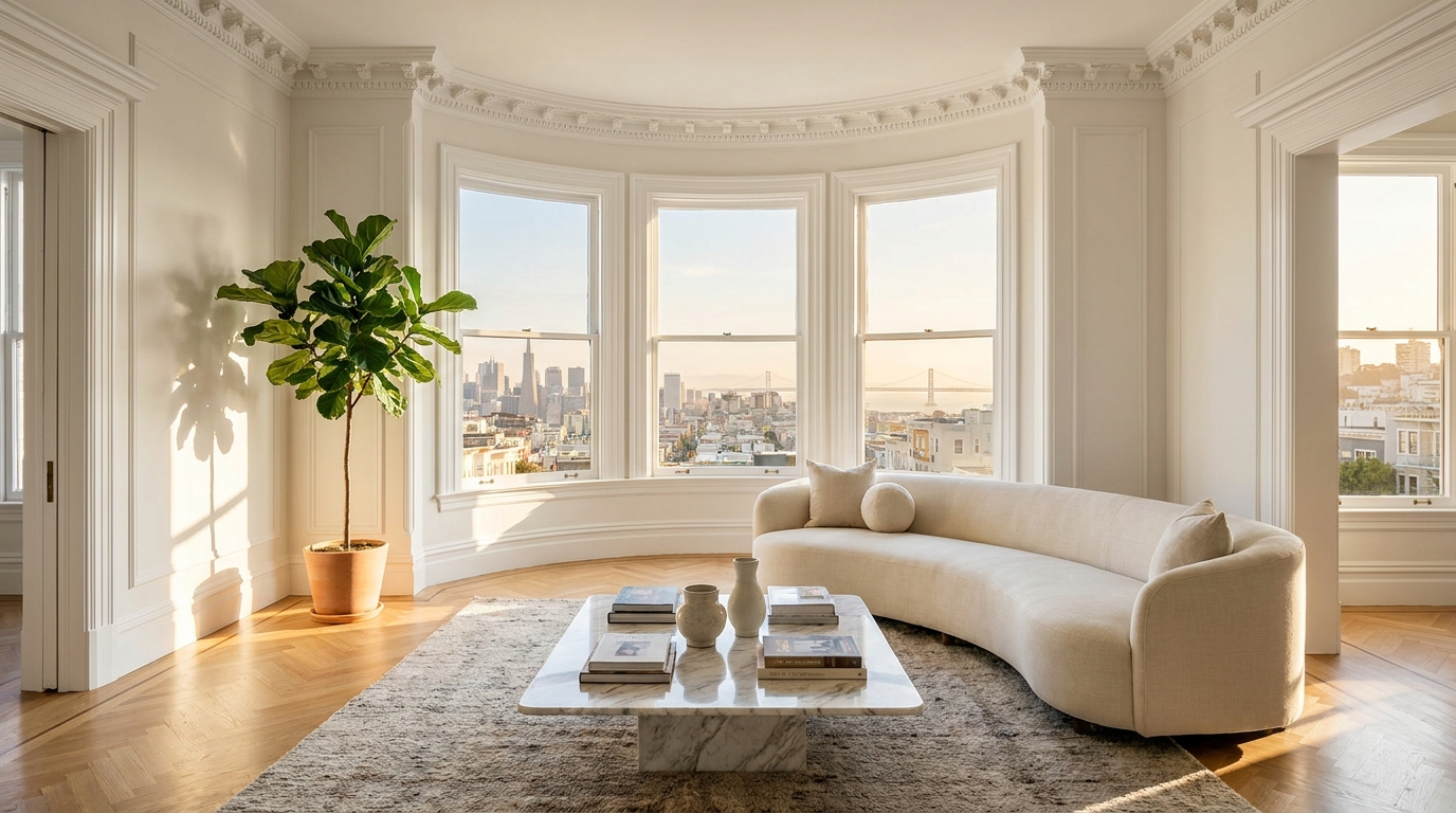 Renovated SF Victorian living room
