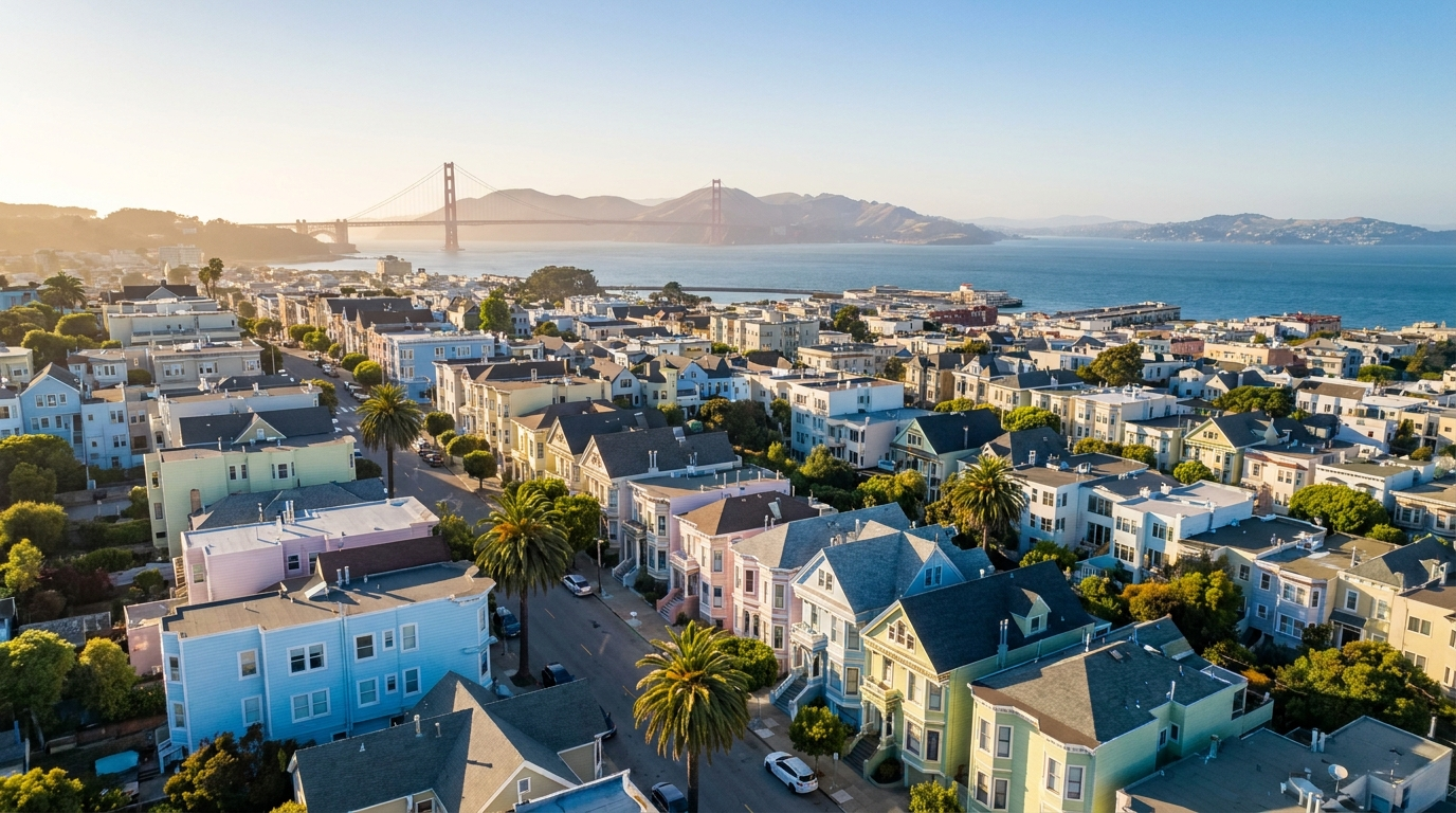 San Francisco hillside aerial