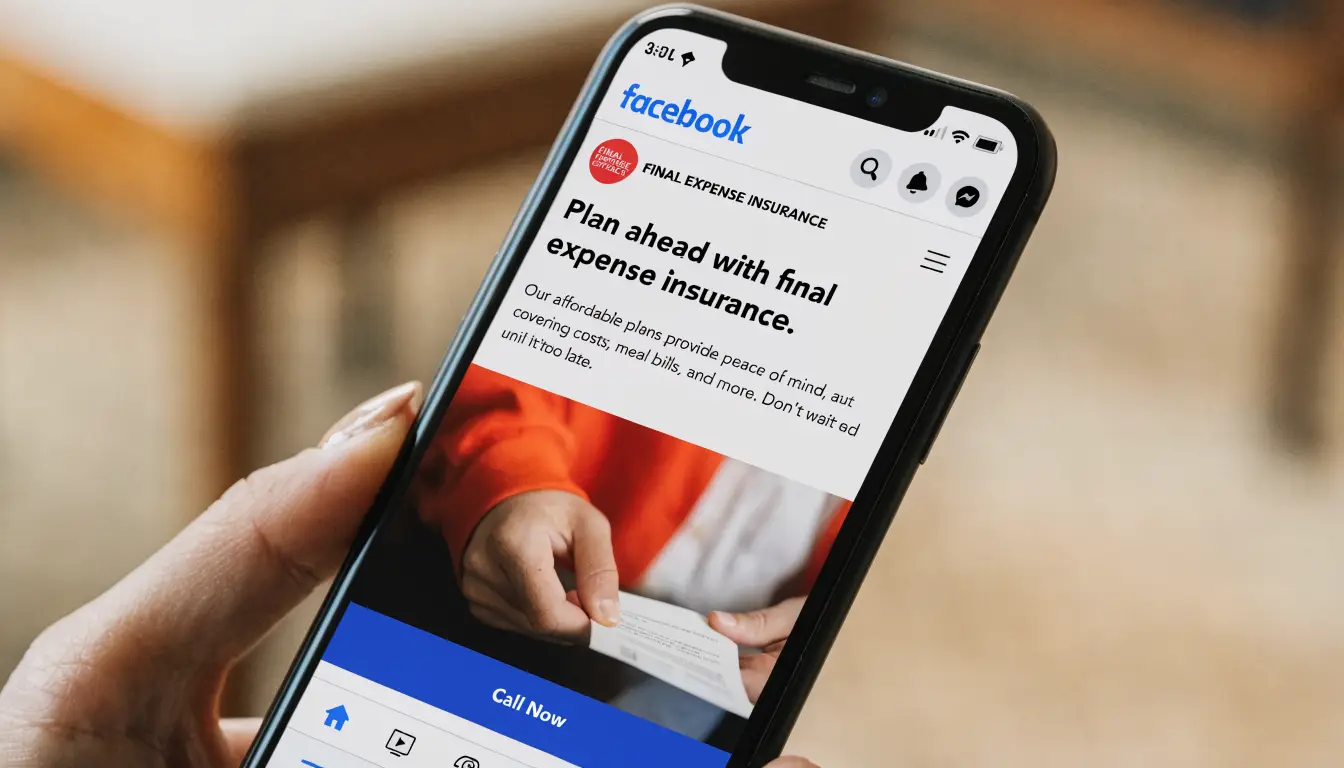Facebook ad with call now button