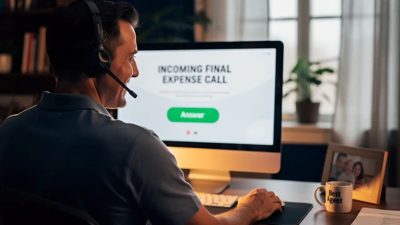 Insurance agent confidently answering an inbound call