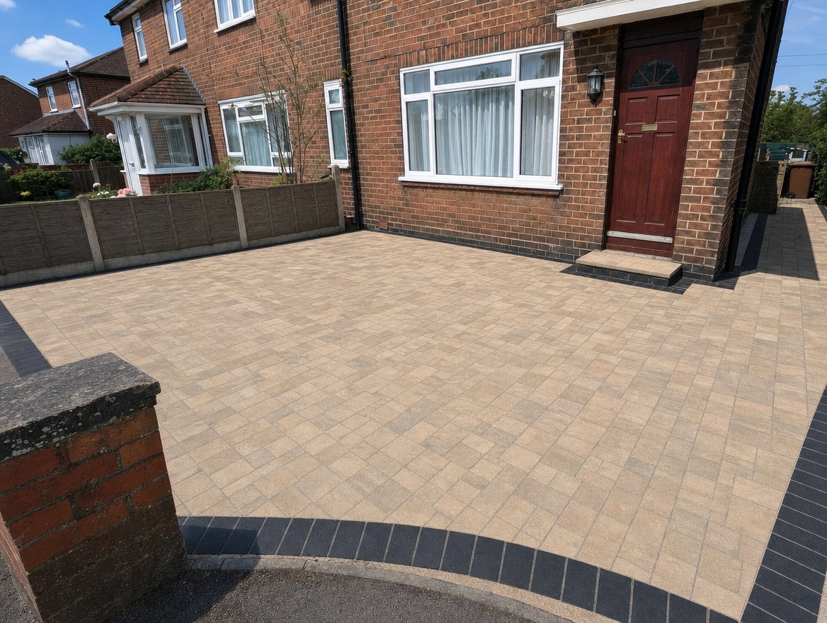 Front driveway replacement — after
