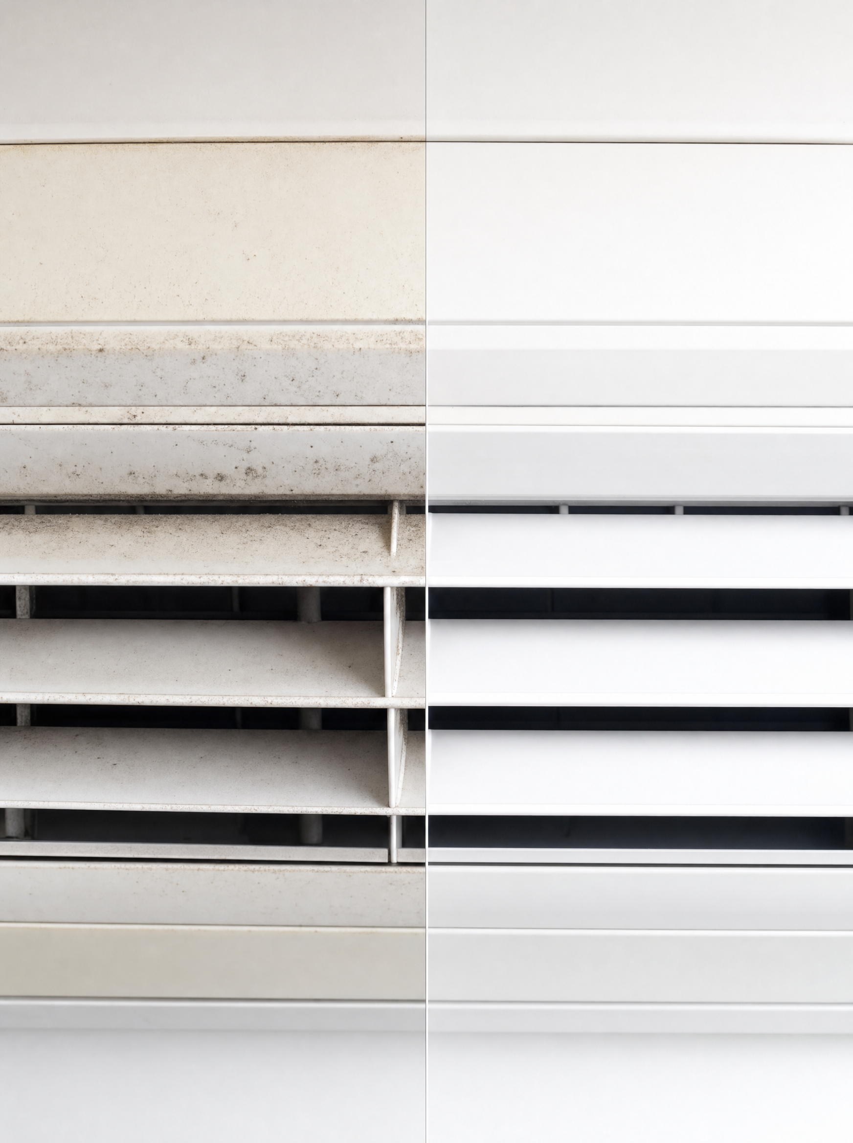 Before and after a split system AC clean