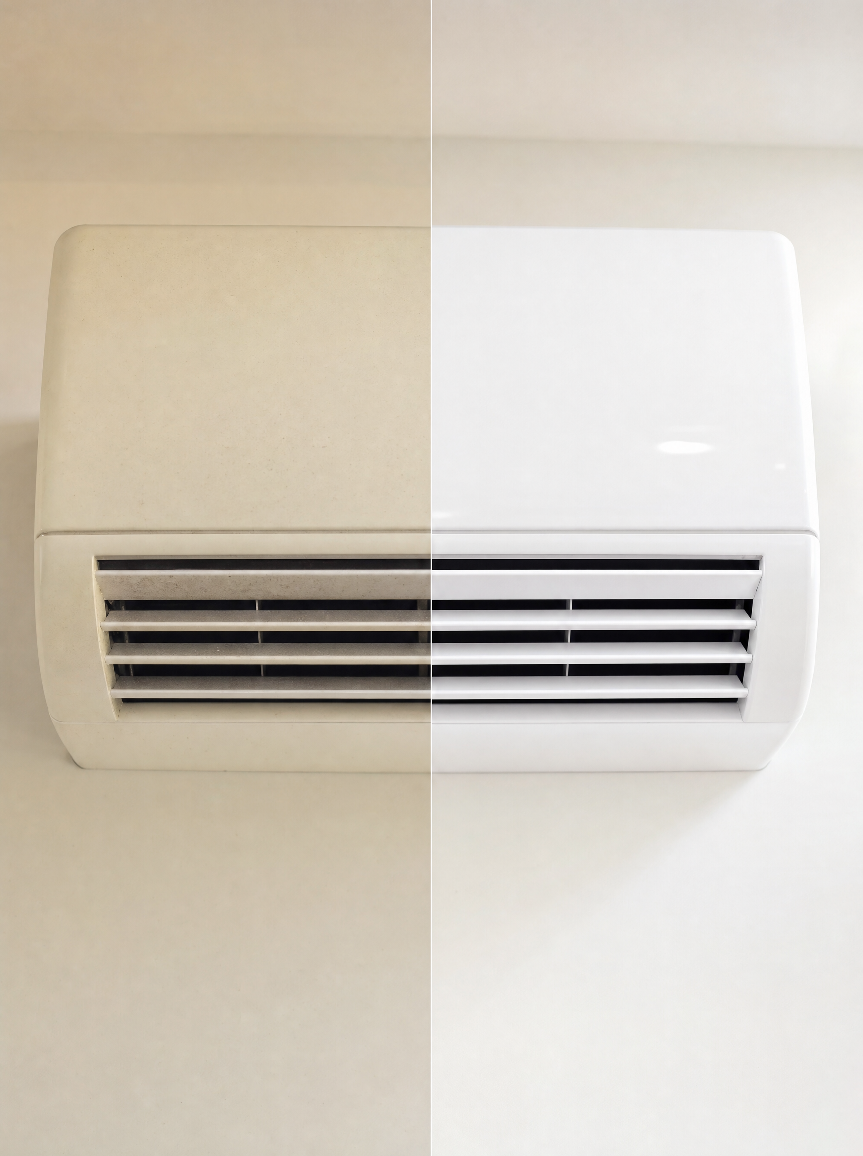 Before and after a wall split AC clean