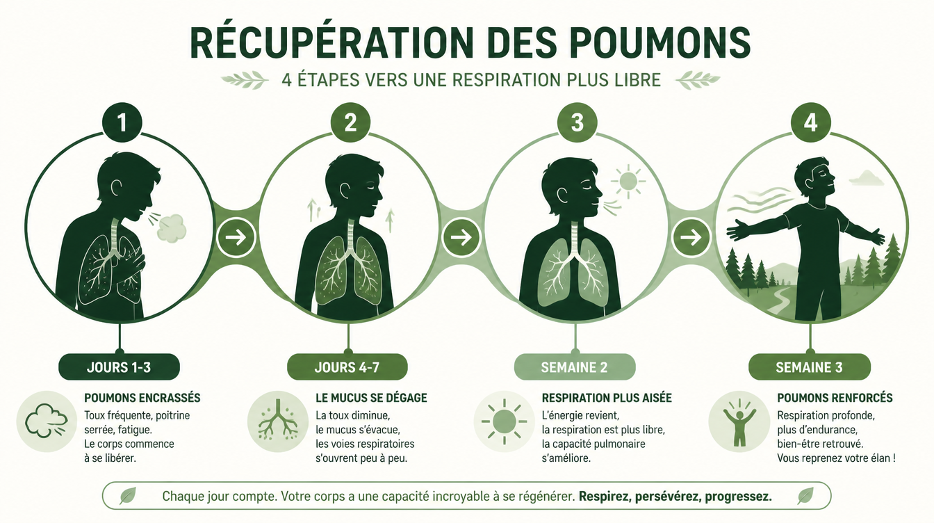 Progression de la recuperation pulmonaire
