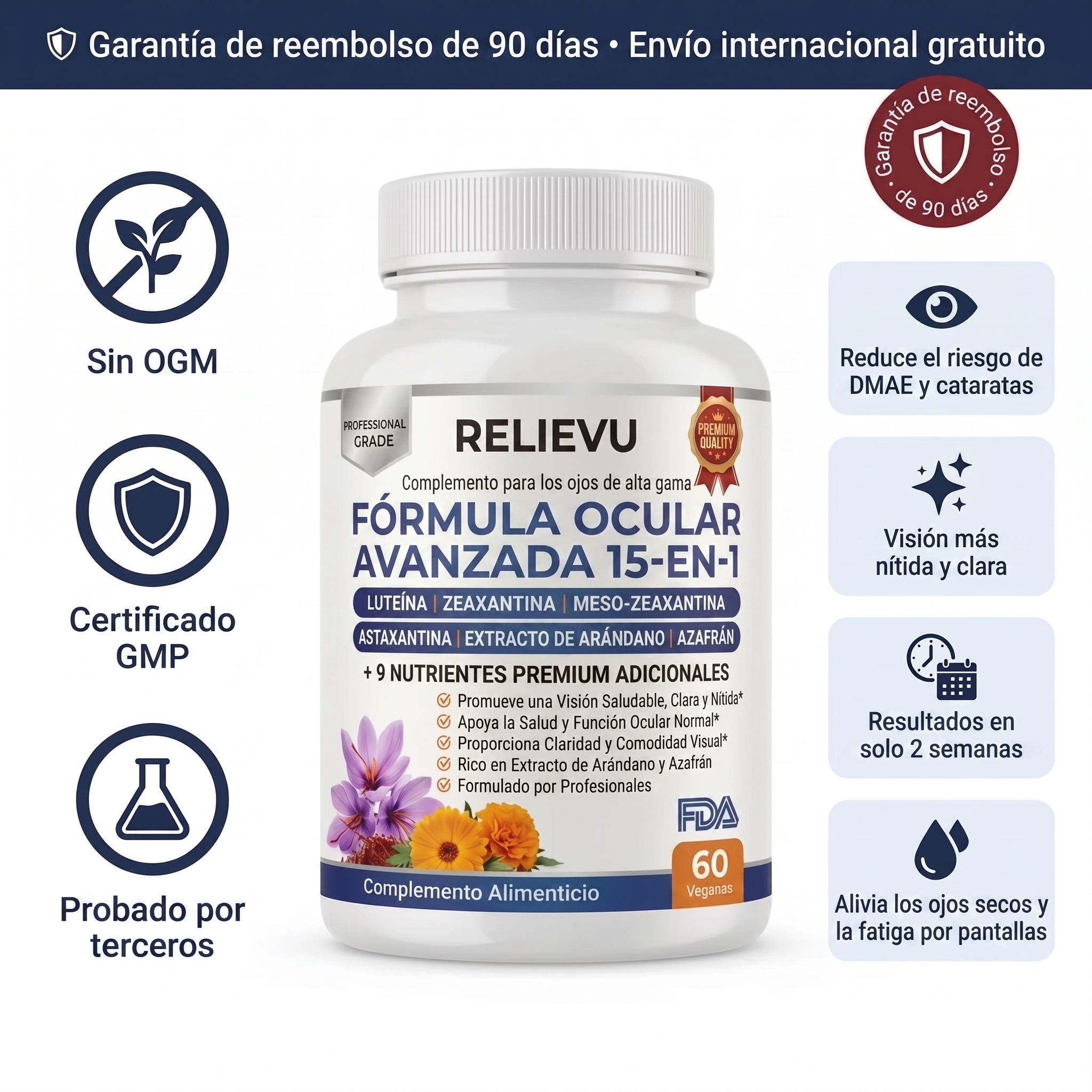 Relievu Fórmula Ocular Avanzada 15 en 1
