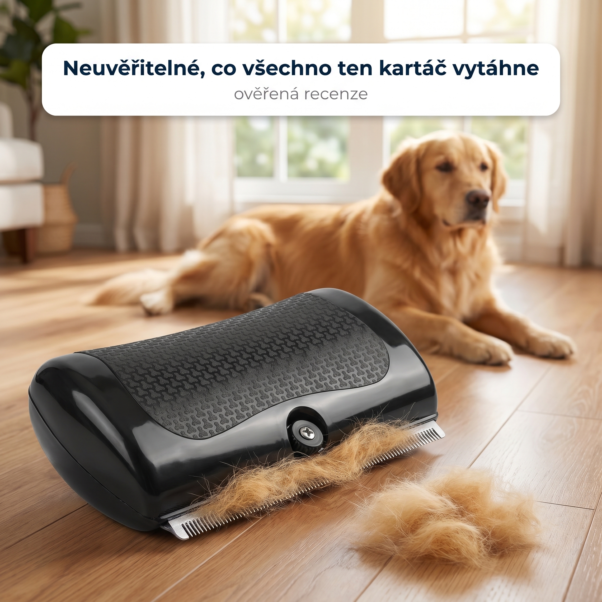 GroomPaw vyčesává uvolněnou podsadu