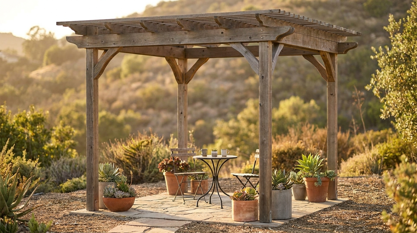 Compact Backyard Pergola