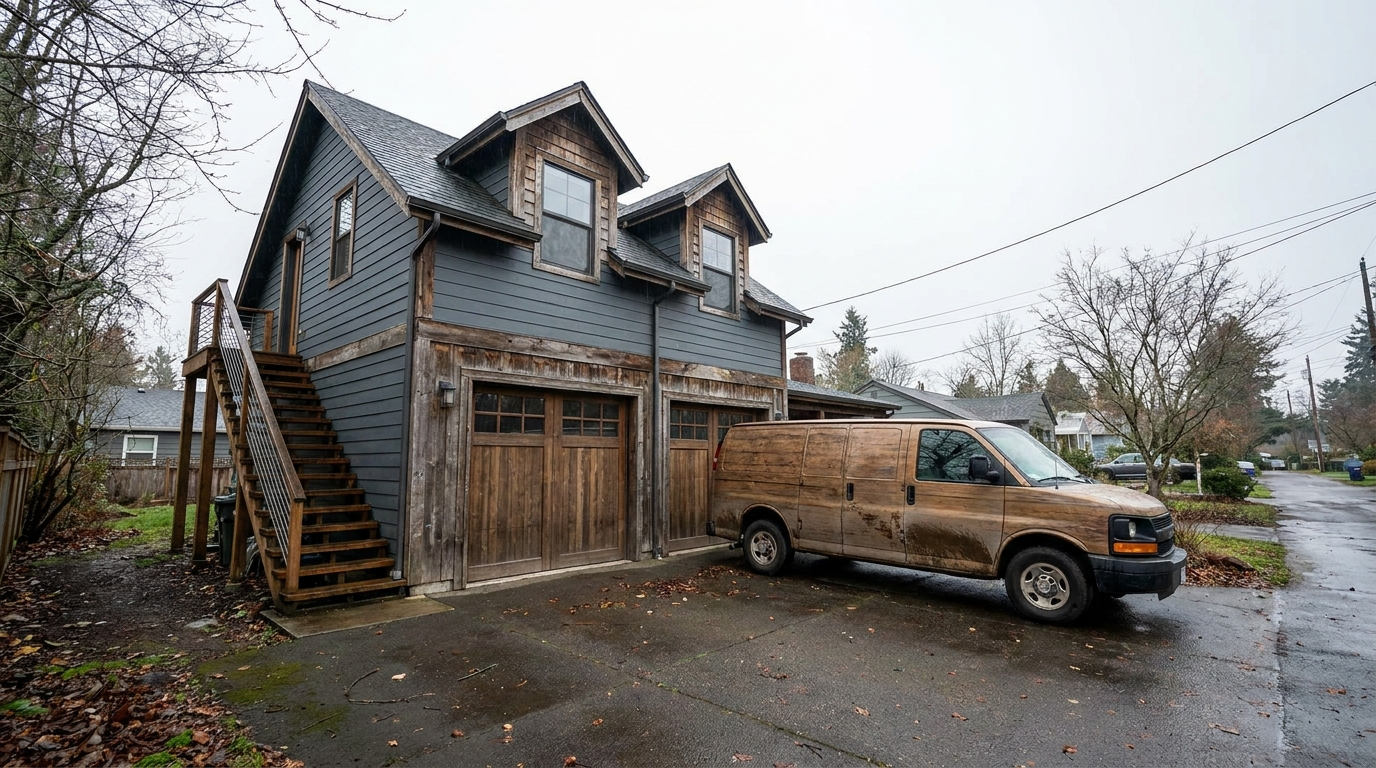ADU built above a two-car garage