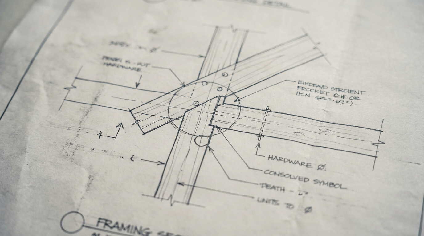 Structural detail sheet with connection callouts and leader lines