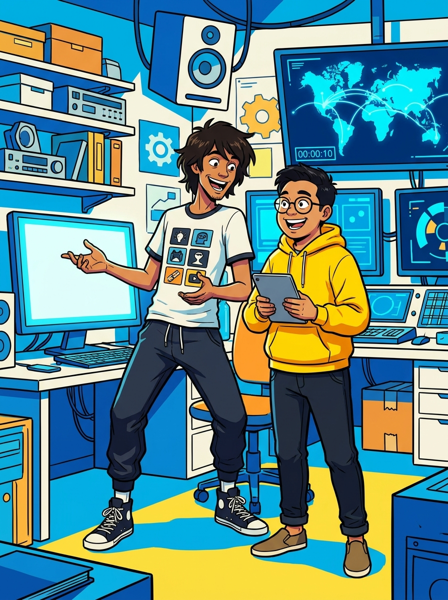 River and Theo launching the Vegans Explore platform, GeekFon style
