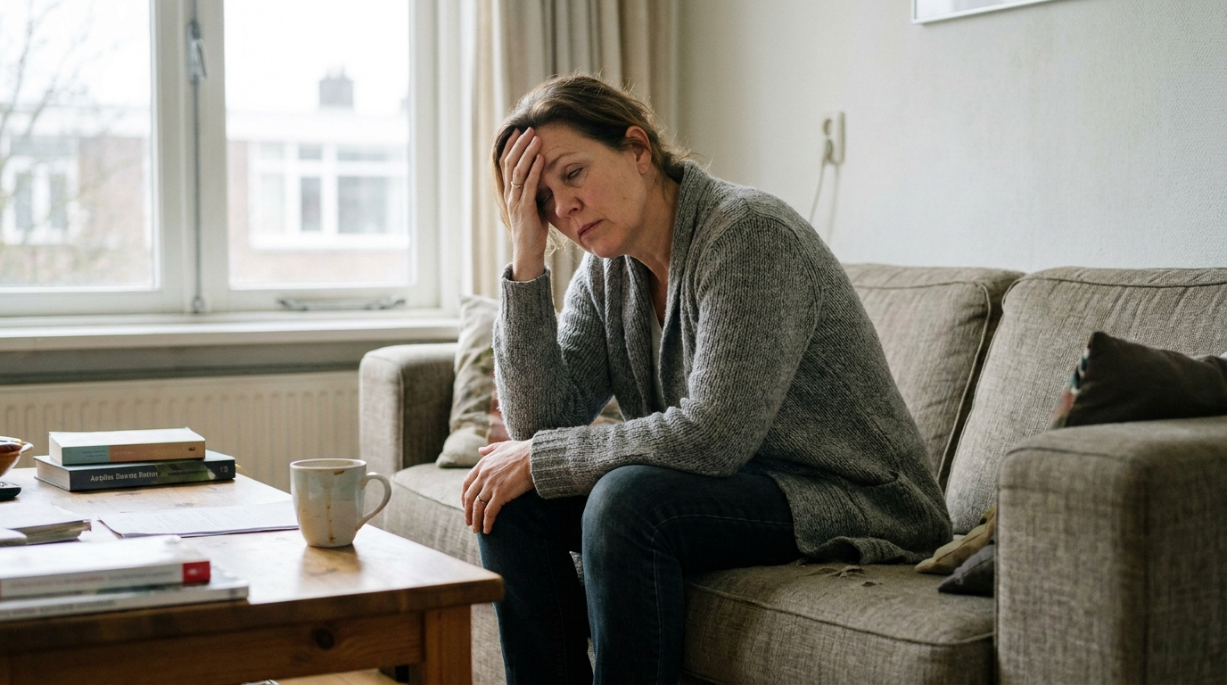 Vrouw met middagdip op de bank