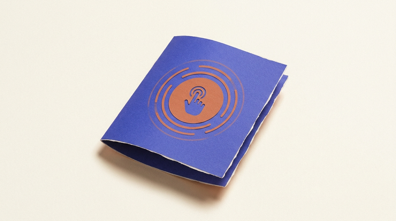 Module interactif au sein d'un livre blanc B2B avec zone tactile et ondes concentriques
