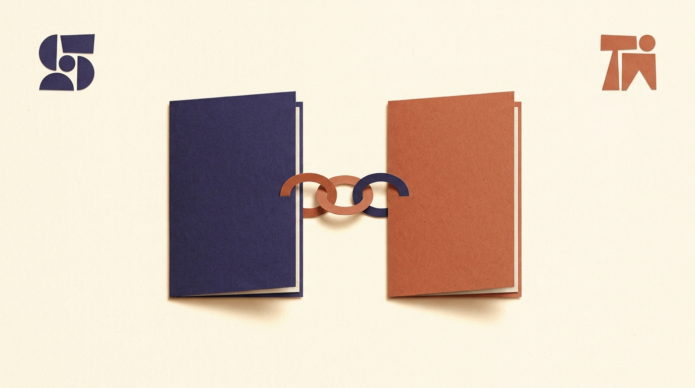 Co-publication d'un livre blanc B2B entre deux marques partenaires reliées