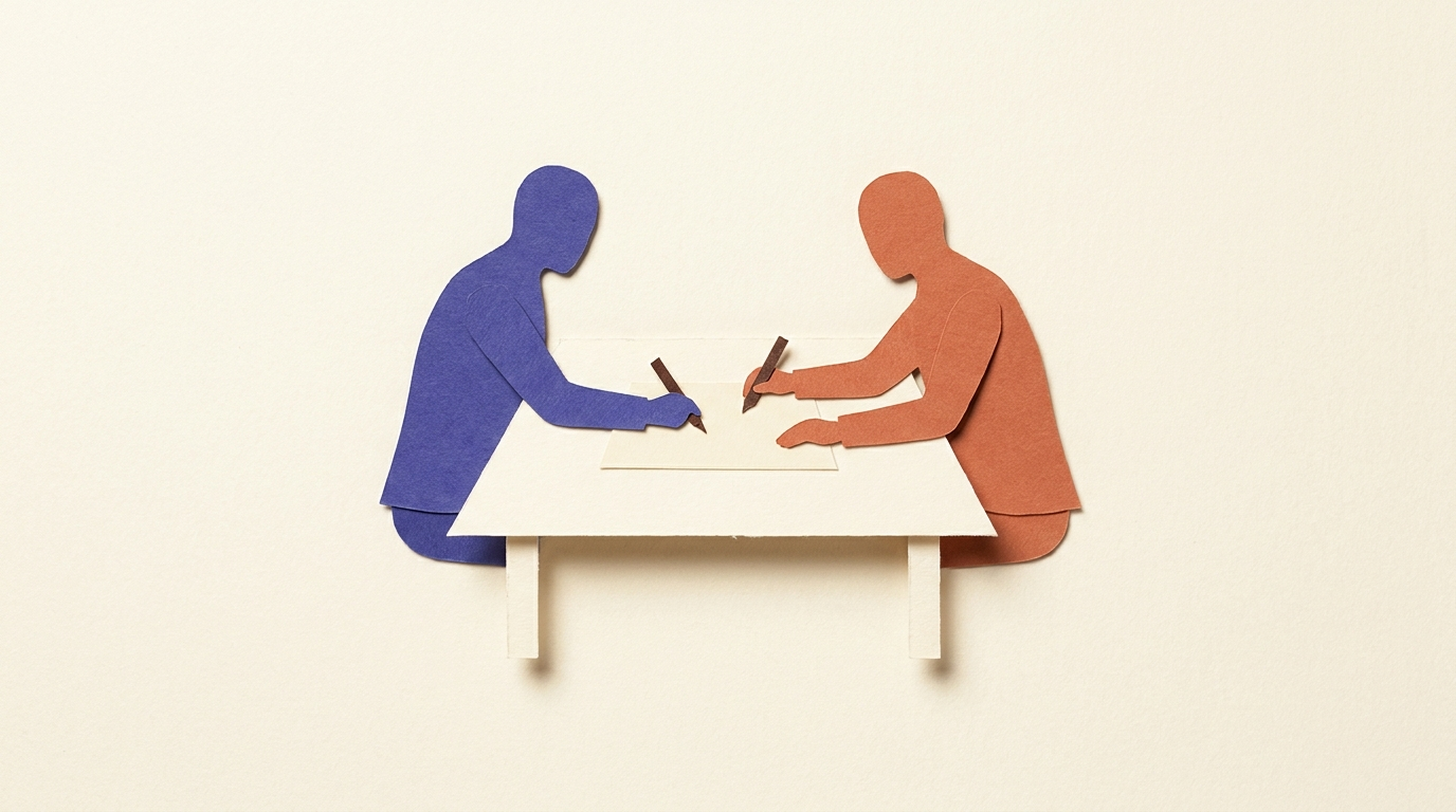 Signature conjointe d'un accord de co-publication de livre blanc B2B