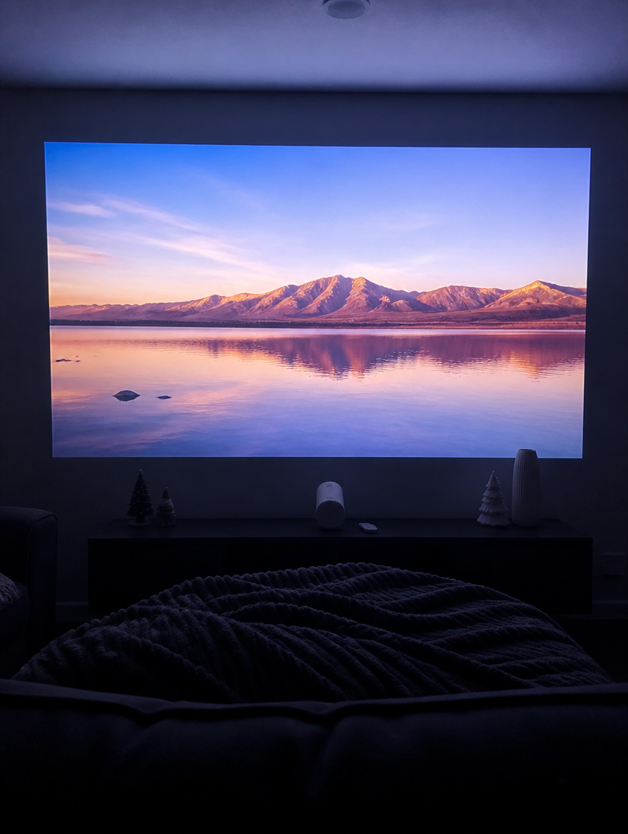 The projector used as a home cinema