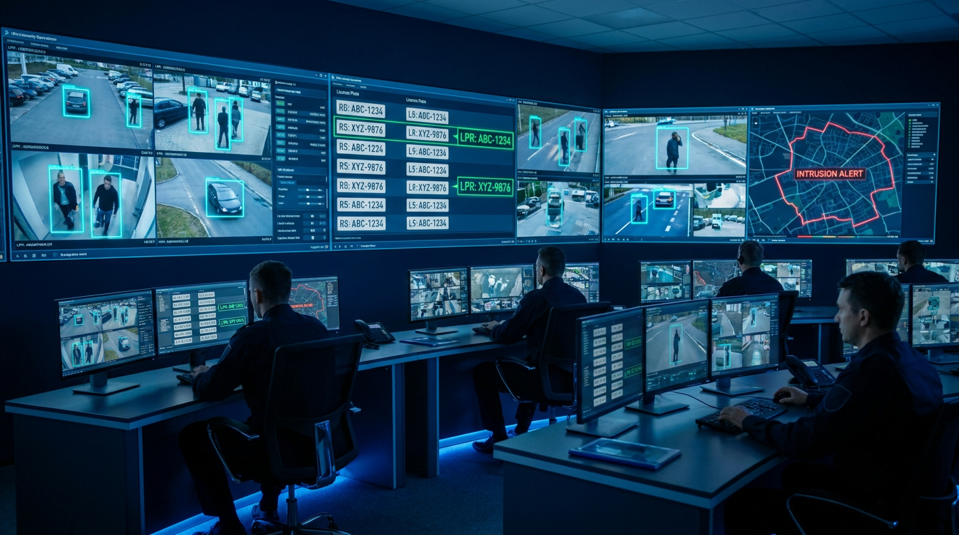 Centro de control con IA — Skynet Security