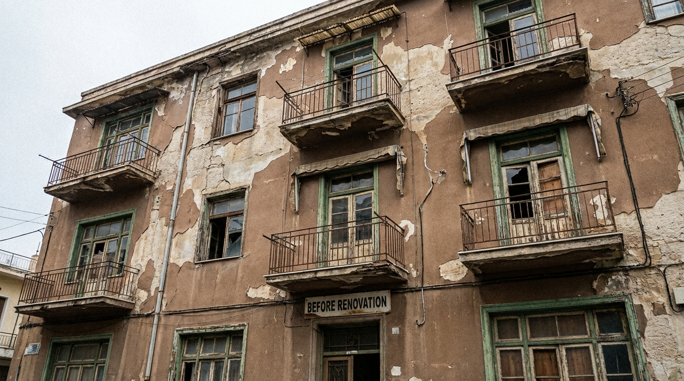 Altes Mehrfamilienhaus vor Sanierung