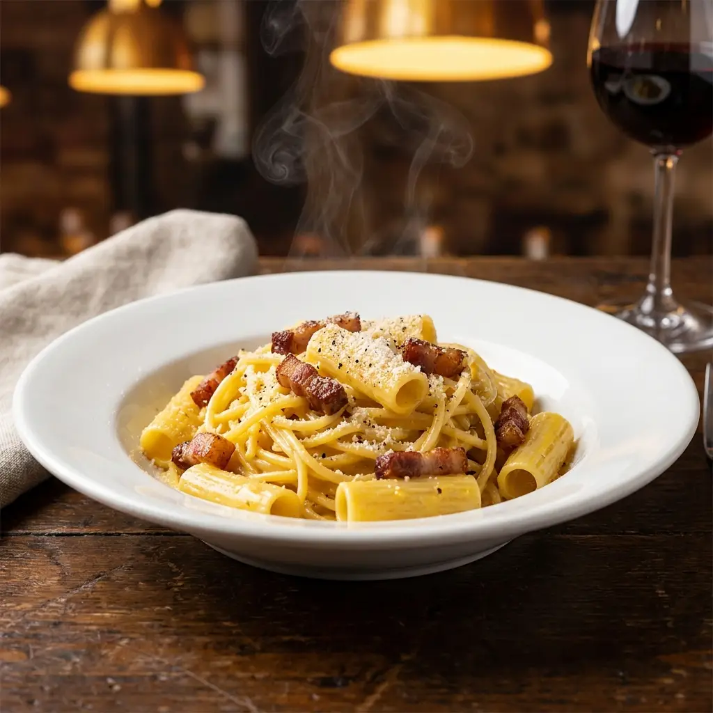 Pasta Carbonara Italiana auténtica