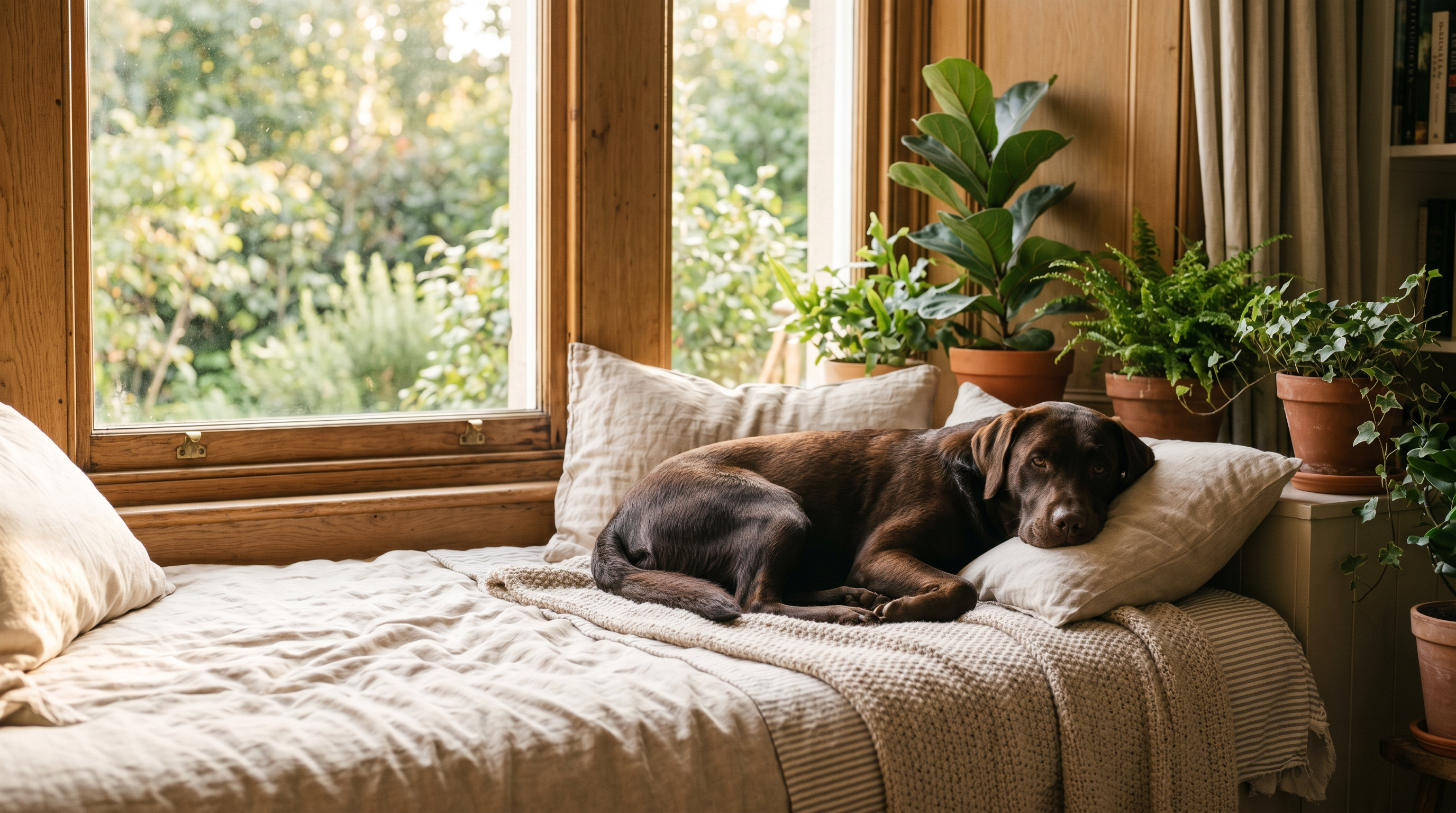 A dog at home with Wrenwood gear