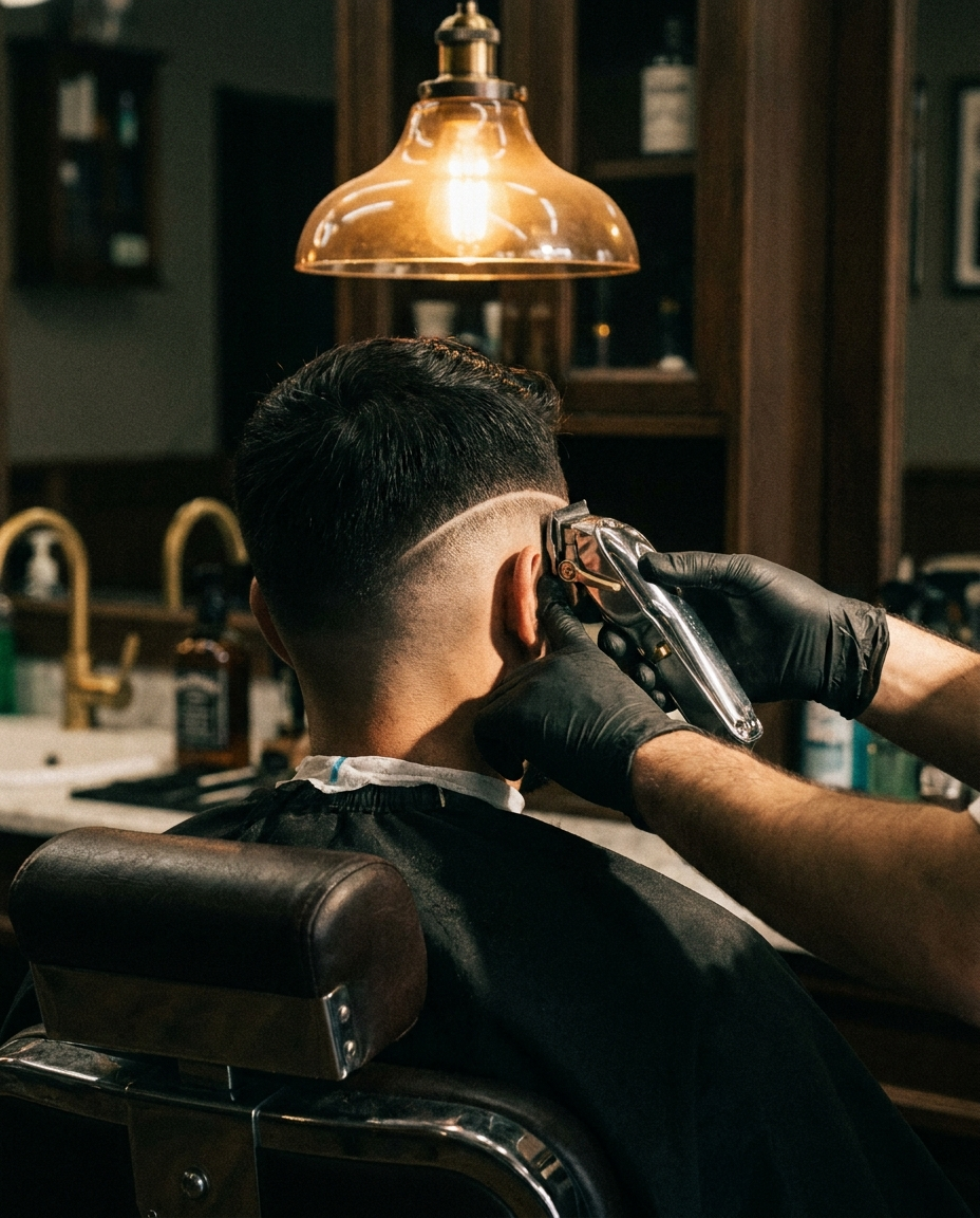 Corte y fade ejecutado por barbero profesional