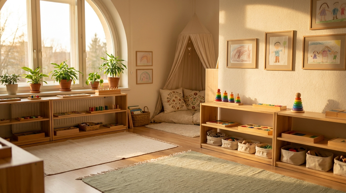 Aula Montessori PEQUEÑOS PASOS — luz dorada