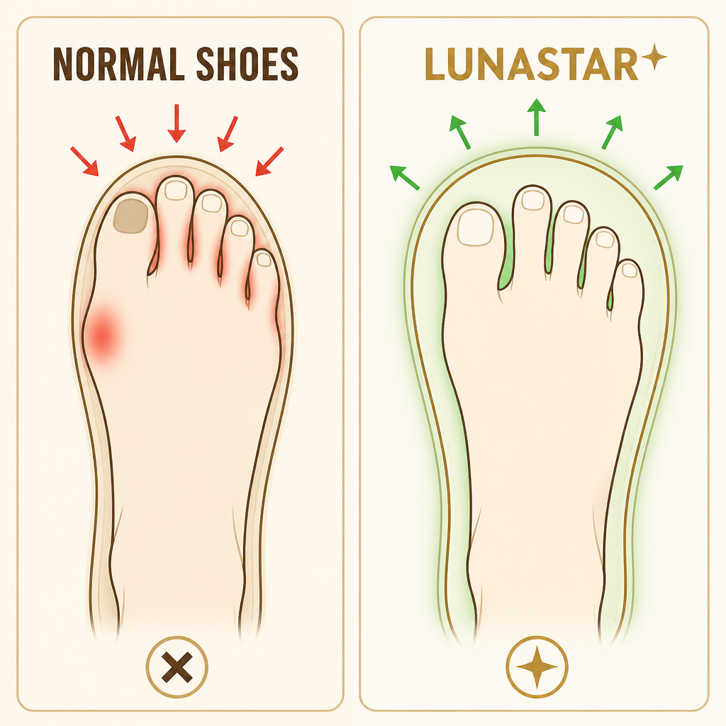 Wide toe box comparison diagram
