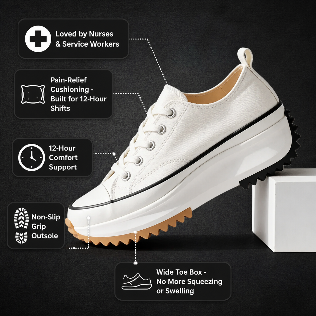 LUNASTAR Platform Orthopedic Sneakers feature callouts