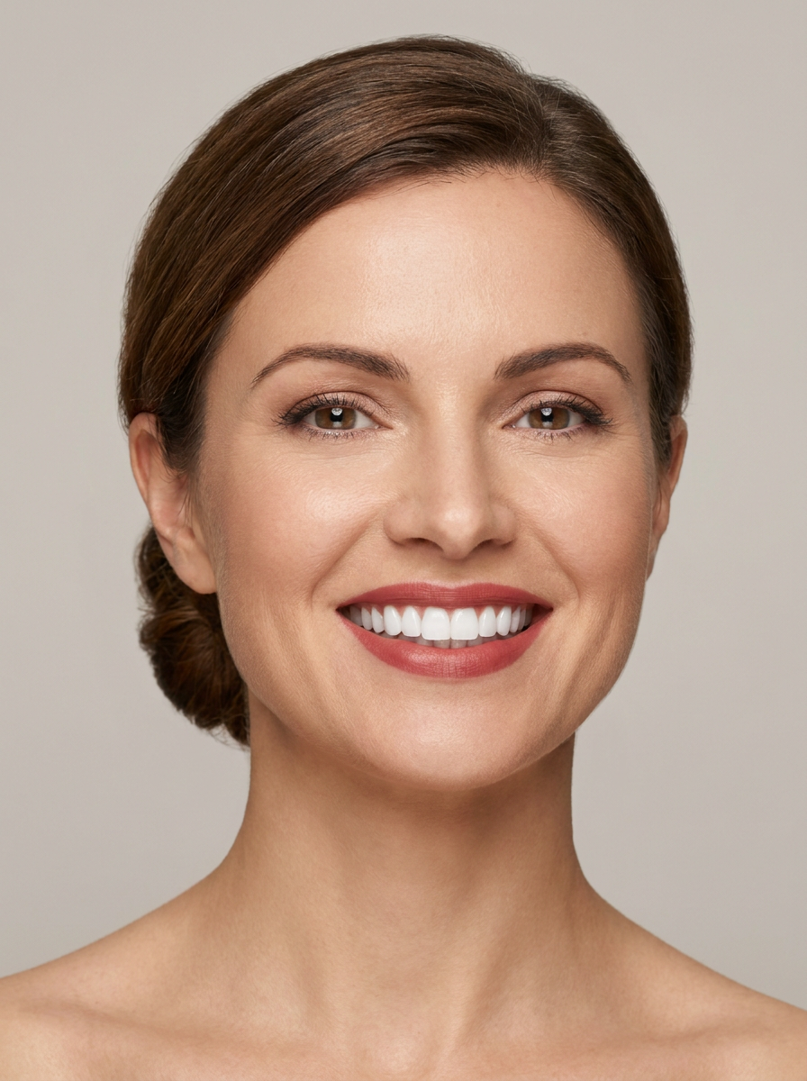 Sorriso com facetas, frontal