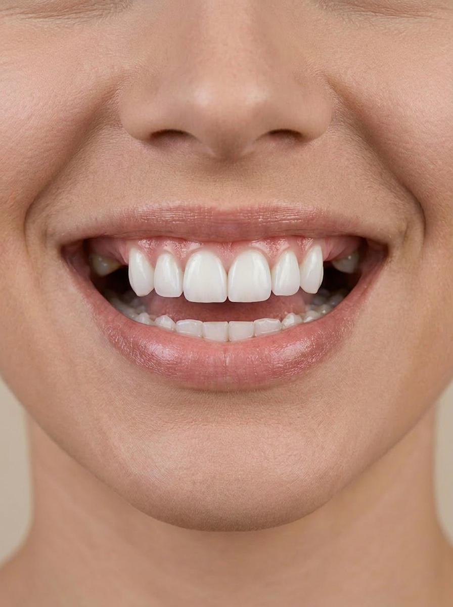 Antes - dentes em falta e restauracoes antigas