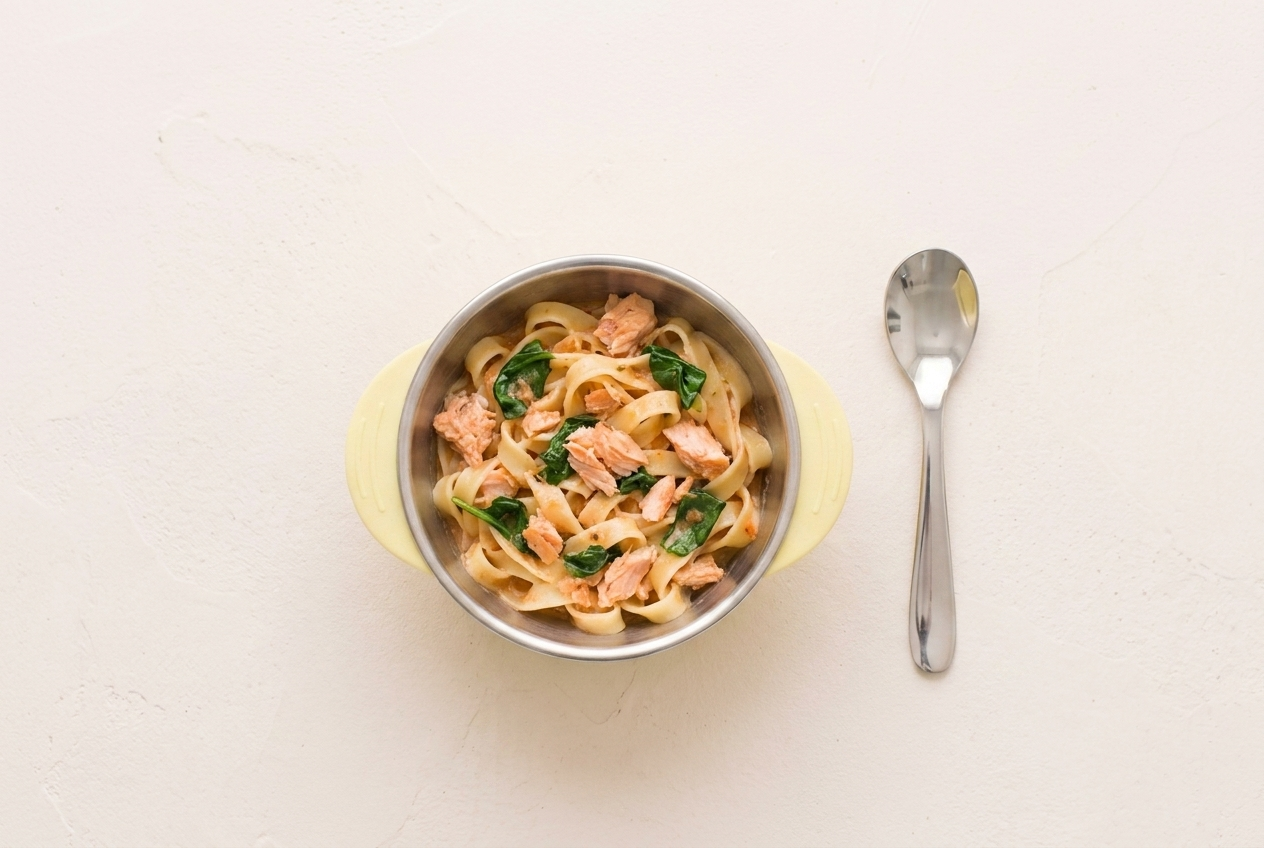 Lachs-Spinat-Pasta aus dem Ofen