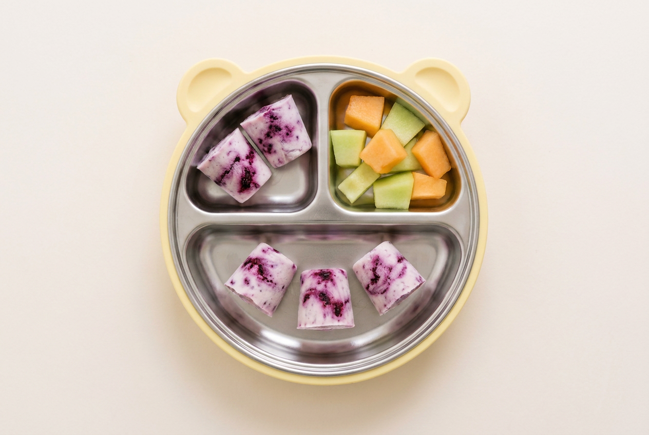 Quark-Eis mit Brombeeren &amp; Honigmelone