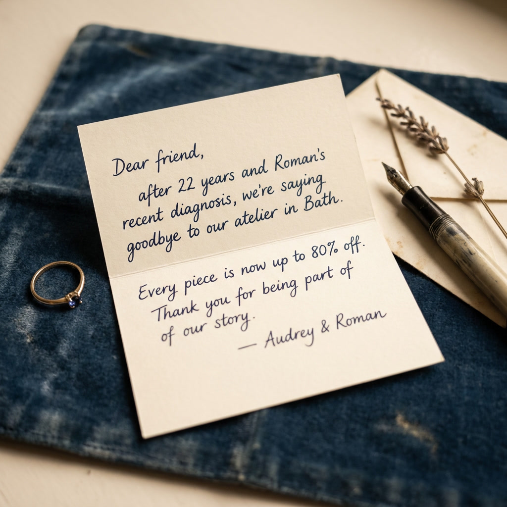The handwritten goodbye letter from Audrey and Roman