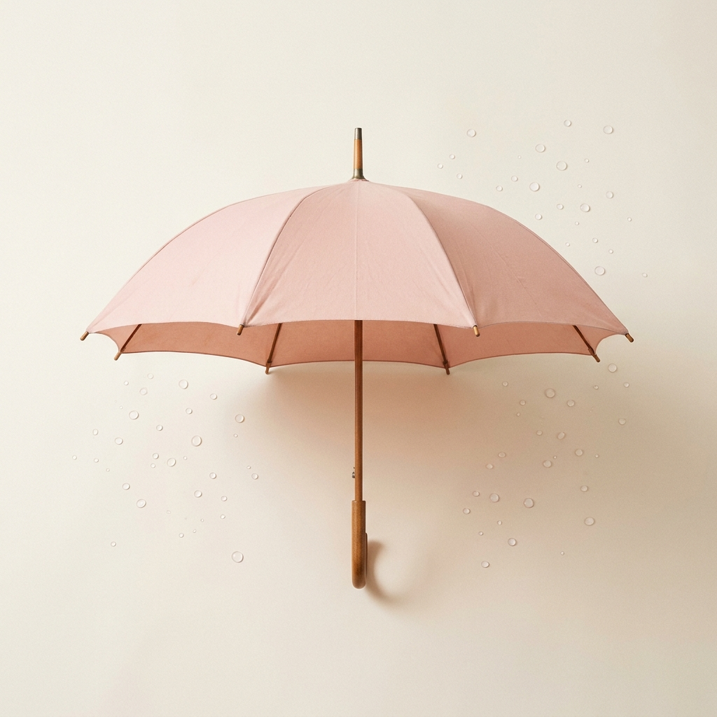A small pink umbrella — the underwear catches leaks like an umbrella catches rain. We give you something that helps it rain less, too.
