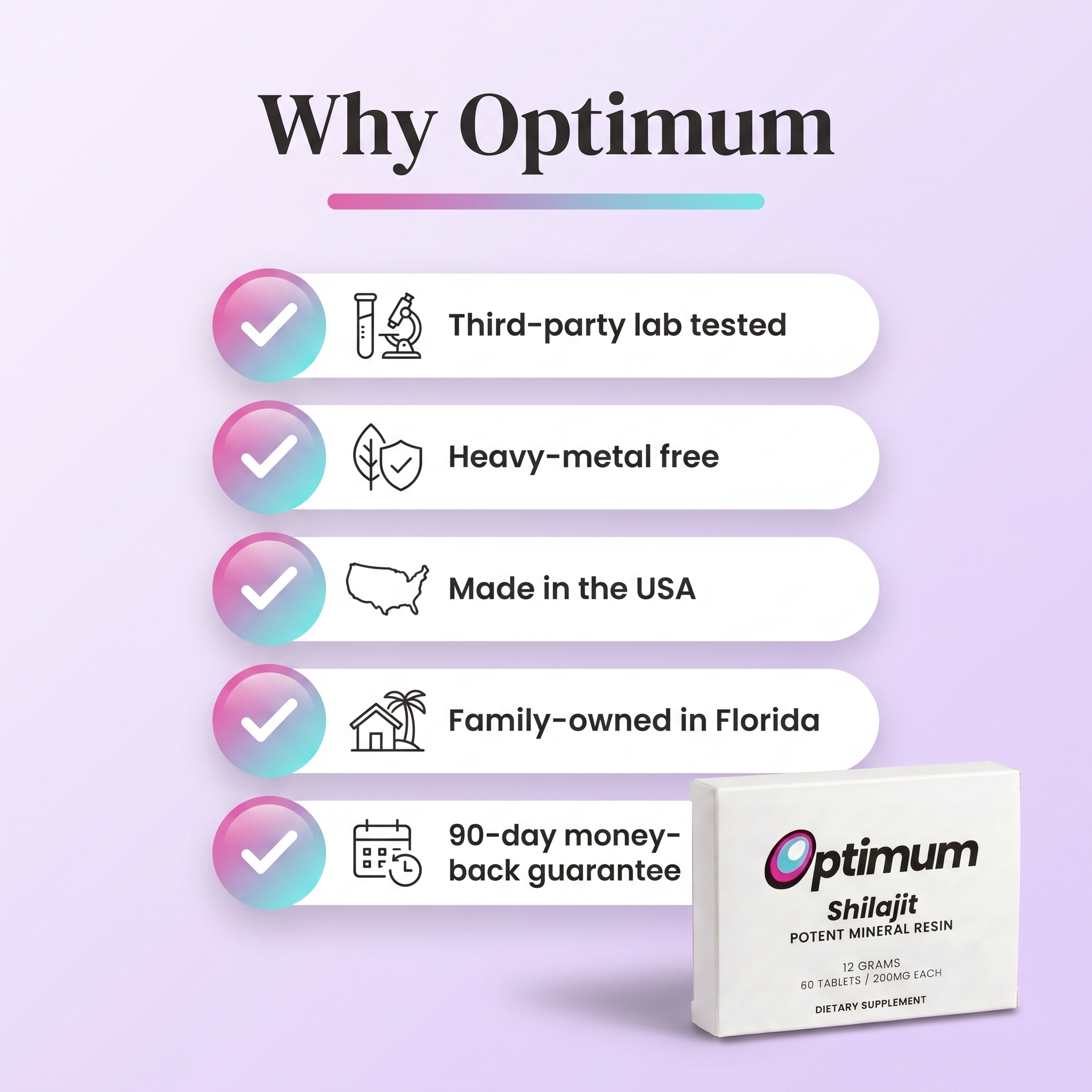 Why women trust it, independent third party lab tested, 90-day guarantee, made in USA