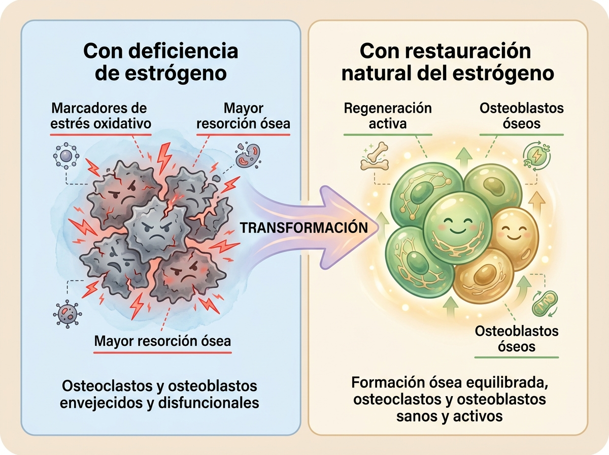 Se&ntilde;al de estr&oacute;geno apagada frente a la se&ntilde;al restaurada