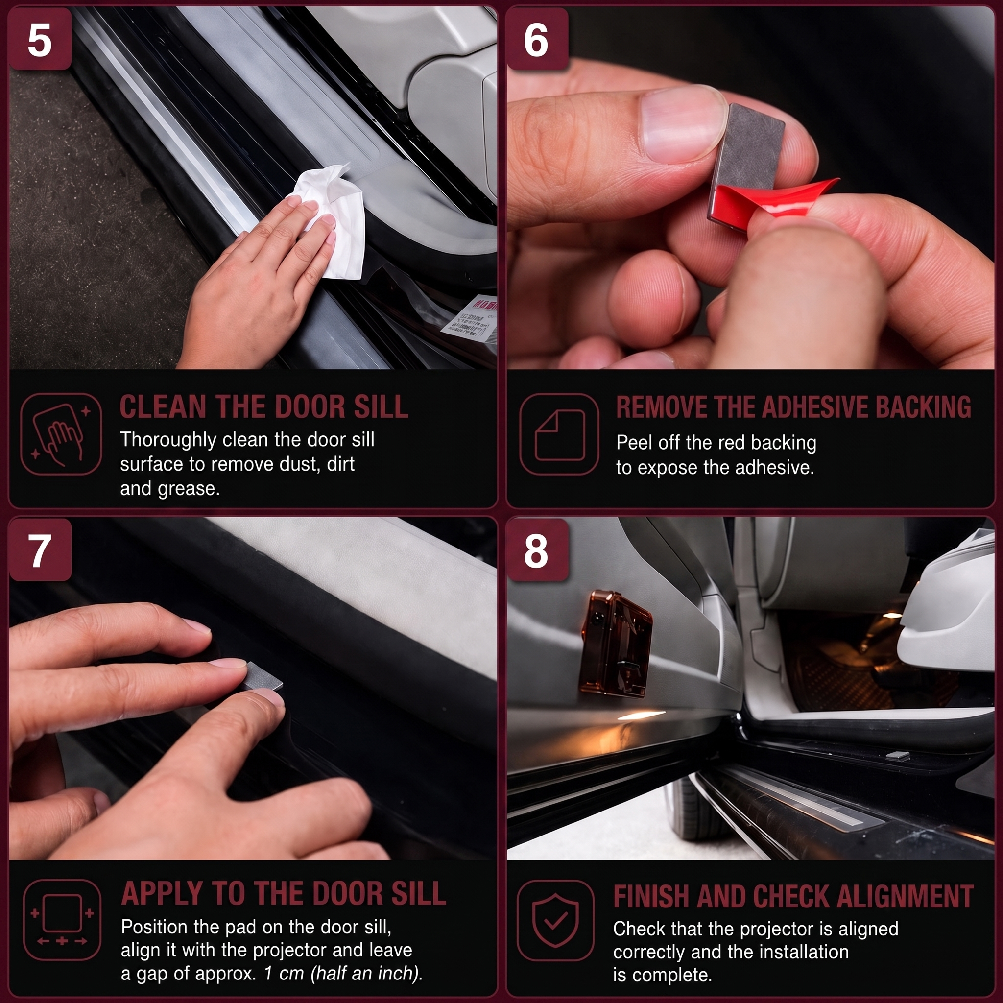 Installation steps 5 through 8