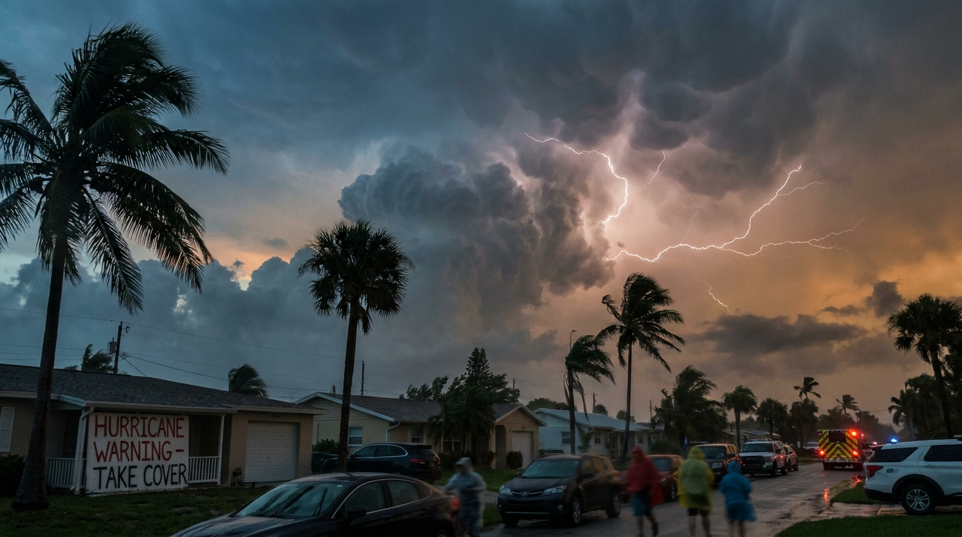 Storm rolling toward a Florida neighborhood