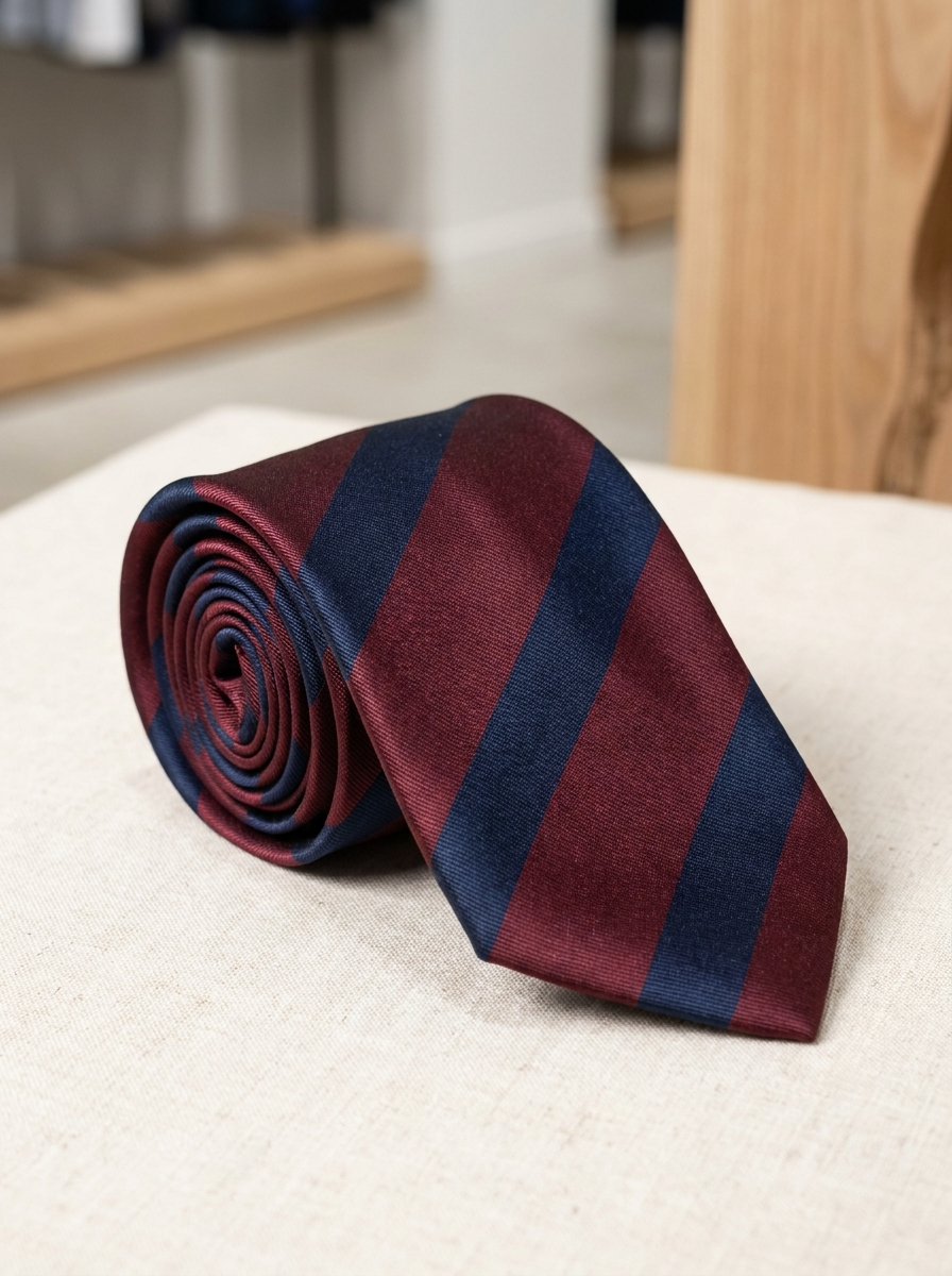 Silk regimental stripe necktie