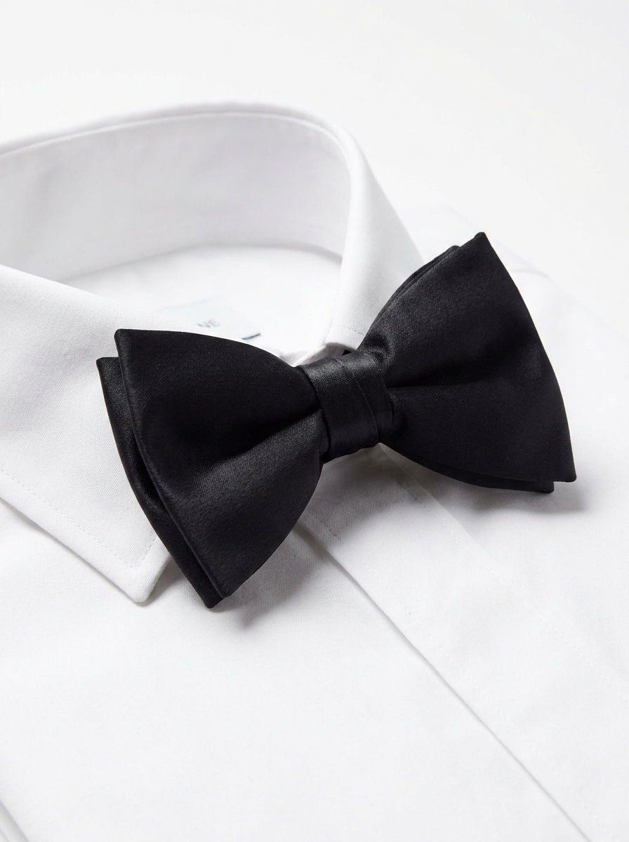 Black silk butterfly bow tie