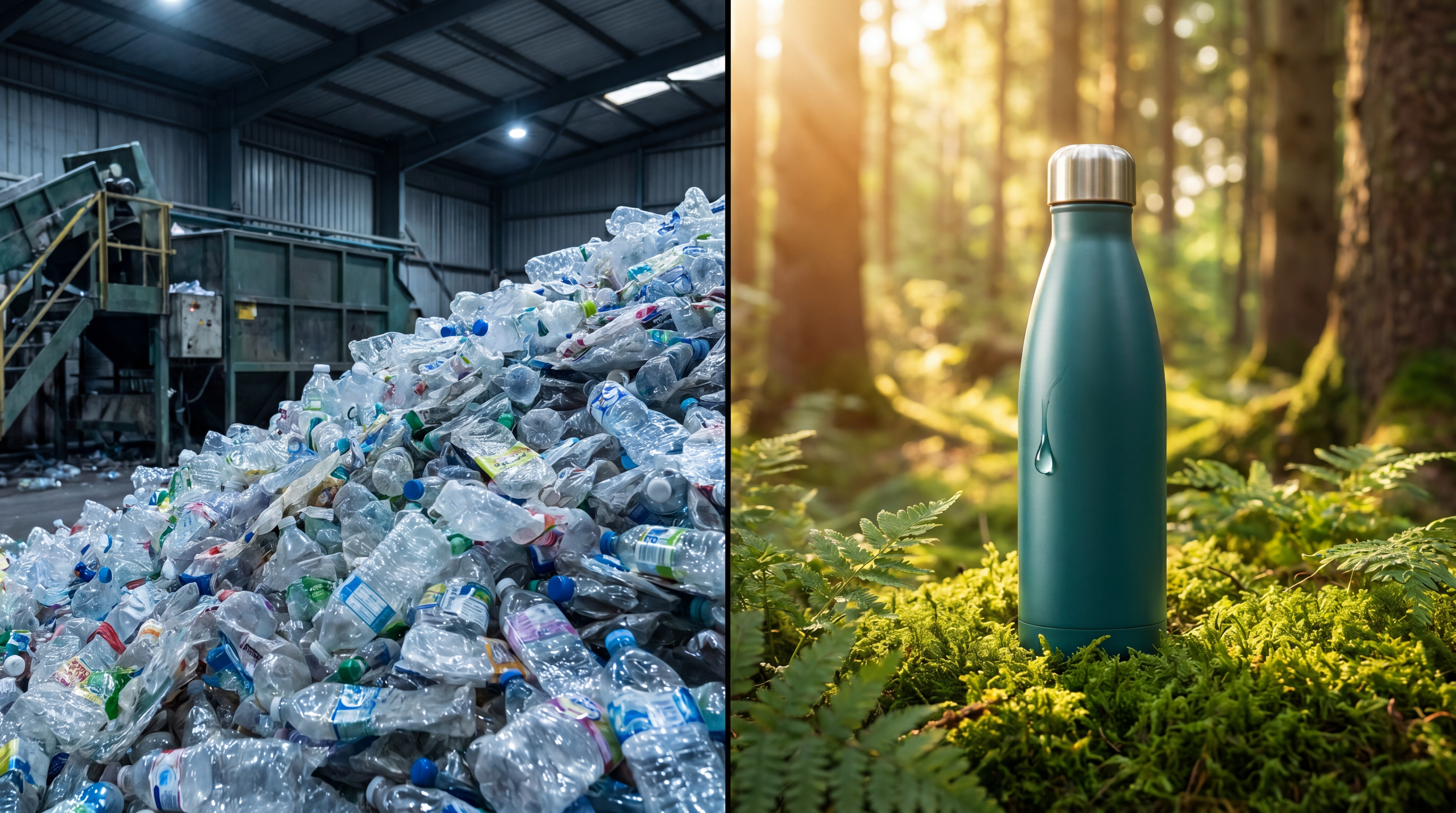 Sustainability Split: Plastik-Müll vs LOMORA Forever in Wald