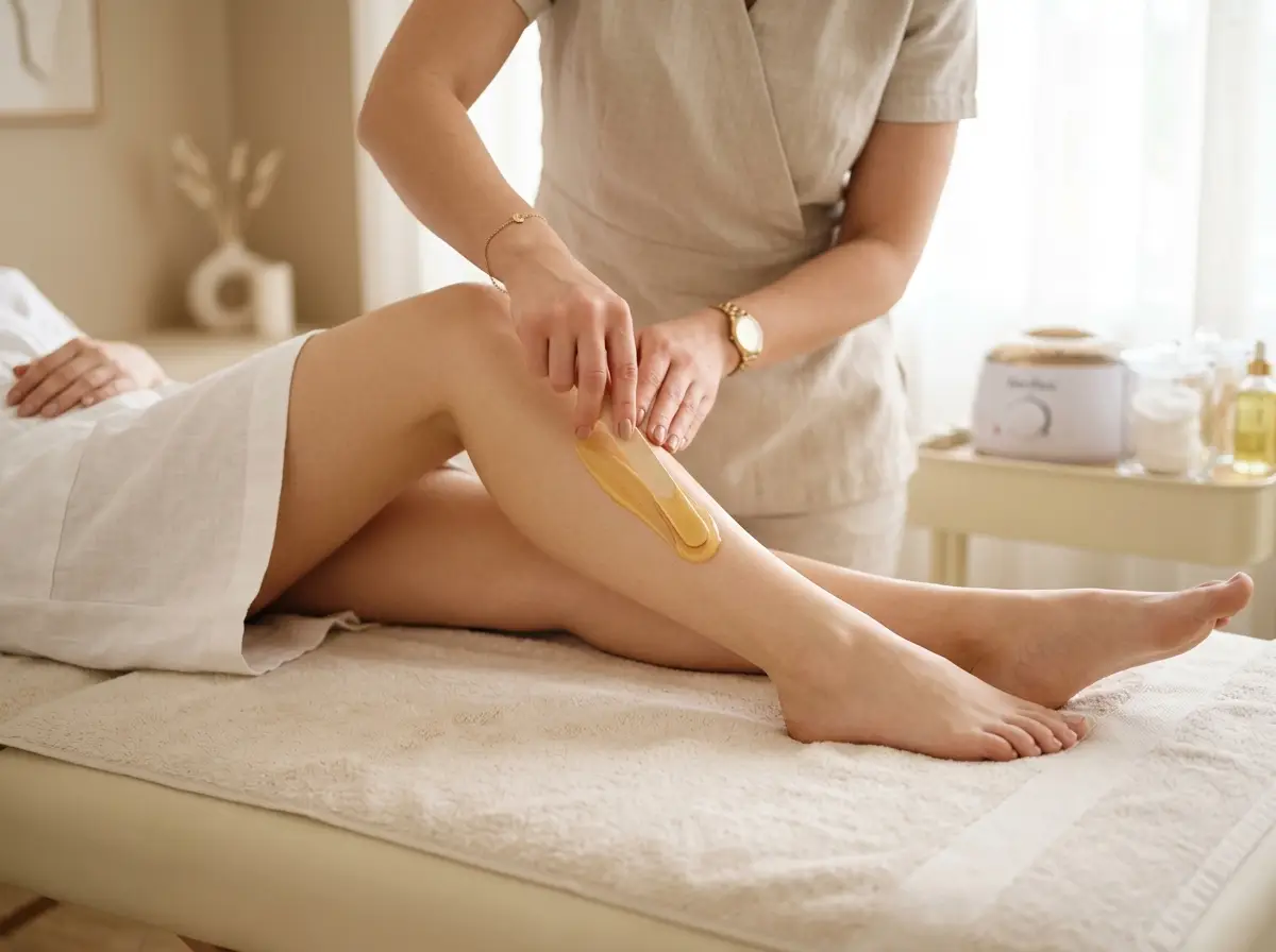 Waxing – Warmwachs wird aufgetragen