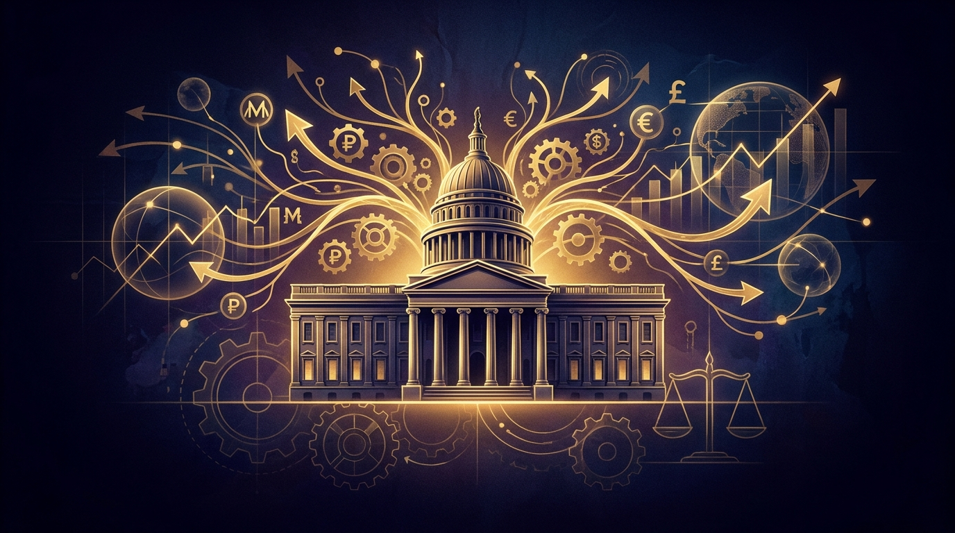 Central bank influence with institutional building radiating monetary policy
